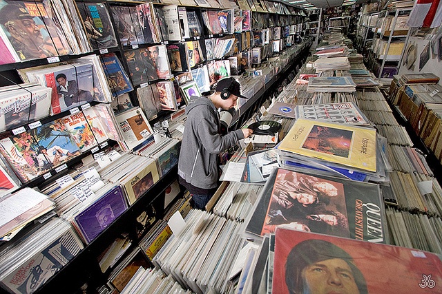 A vinyl record store